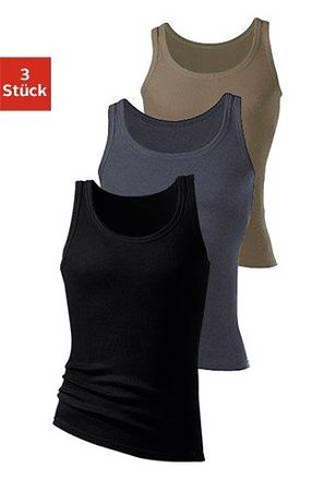 H.I.S Tanktop H.I.S Feinripp, Damen, Gr. 10, gr&uuml;n (olivgr&uuml;n, schwarz, anthrazit), Feinripp, Obermaterial: 100% Baumwolle, unifarben, Basic, figurbetont, tie