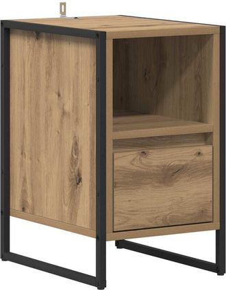 vidaXL Mesa De Noche Con Caj&oacute;n Roble Artesanal 39,5 X 30 X 50 Cm Vidaxl