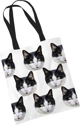 Bang Tidy Clothing Cat Tote Print Bag - Tuxedo Cat Shopping Shoulder Bag Gifts