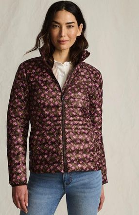 Lands End Wanderweight Ultralight Packable Down Jacket in Rich Coffee Ikat Floral at Nordstrom, Size X-Large