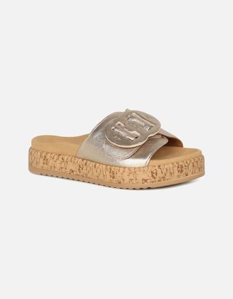 Gabor Womens Kirby Womens Mule Sandals - Gold - Size: 7