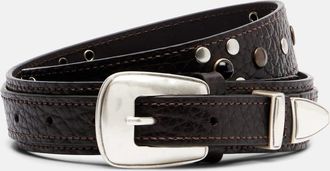 Christophe Lemaire Cintura in pelle con borchie