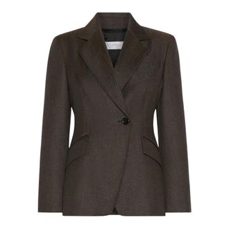 Max Mara Dames, Jassen, Bruin, Maat: L
