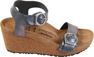 Papillio Womens Soley Ring-Buckle Wedge Heel - Narrow/medium In Metallic Black
