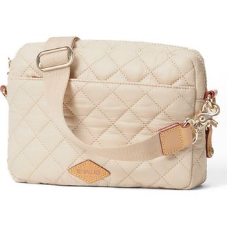 MZ Wallace Small Metro Quilted Nylon Camera Bag in Buff at Nordstrom