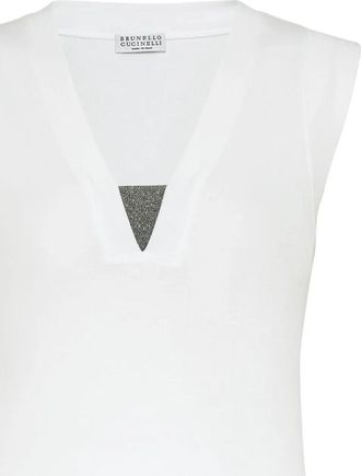 Brunello Cucinelli Womens V-Neck Tank Top Ss24 W