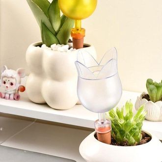 OEM Estacas De Autorriego - Goteros Autom&aacute;ticos Para Plantas - Riego De Plantas - Dise&ntilde;o En Forma De Tulip&aacute;n - 180 Ml - Terracota
