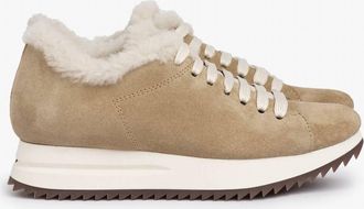 Pedro Garcia Women Suede Sneaker In Beige