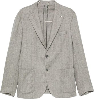 Lubiam Herringbone Single-Breasted Blazer