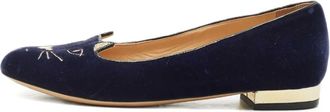 Charlotte Olympia Pumps Kitty con ricamo - Blu