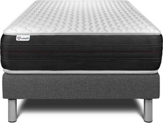 VITALIT Somier Gris + Colch&oacute;n Con Muelles Ensacados 90 X 200