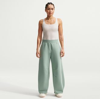 Nike Womens 24.7 ImpossiblySoft High-Waisted Wide-Leg Pants in Green | IR1932-006
