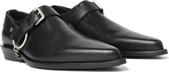 Ann Demeulemeester Monks in pelle a punta con fibbia - Nero