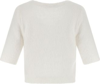 Alessandra Rich Womens White Wool Cardigan Clothing