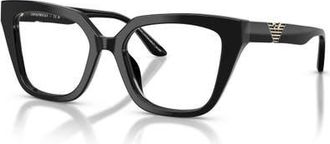 Emporio Armani 52mm Cat Eye optical glasses in Black at Nordstrom