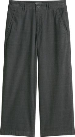 Marc O'Polo Geweven 5-Pocket Broek - Dames - Wijde Broeken - Grijs - M - Katoen - Broeken
