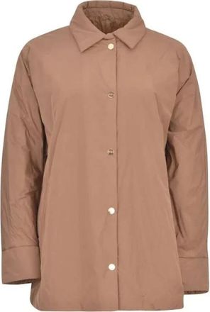 Max Mara Light Jackets, female, Brown, Size: S Camel Coats - Greenca Shirt Jacket
