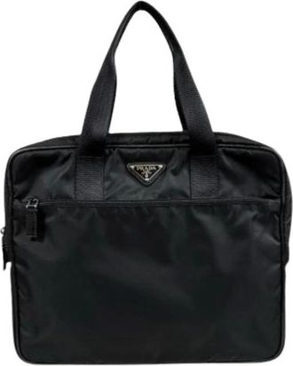 Prada Pre-owned Tote Bags, male, Black, Size: ONE SIZE Pre-owned Shoulder Bag