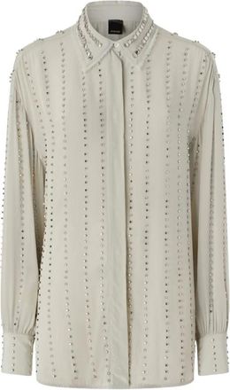 Pinko Versierde Blouse - Dames - Overhemden - Grijs - S - Overhemden