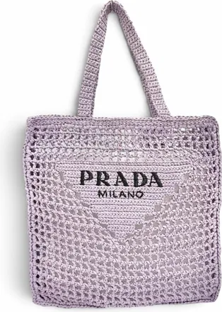 Prada Purple Raffia Tote Bag (Pre-Owned)