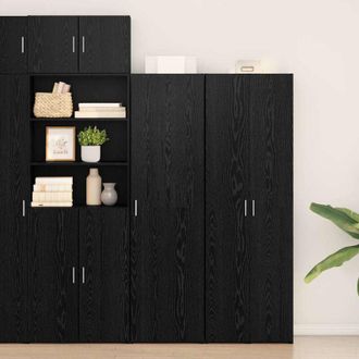 vidaXL Highboard Black Oak 50x42.5x185 cm Engineered Wood Vidaxl