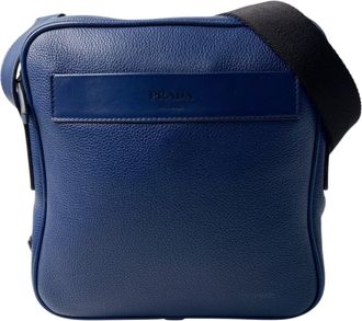 Prada Blue Leather Shoulder Bag (Pre-Owned)