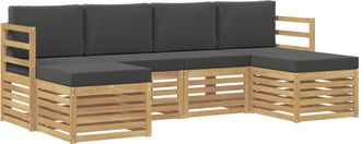 vidaXL Conjunto De Sof&aacute;s De Exterior 6 Uds. Blanco Y Antracita Vidaxl