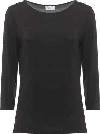 Marella Truien & Vesten, Dames, Zwart, M, Trui met Wijde Hals van Viscose