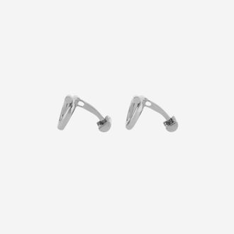 Ferragamo Mens Cufflinks With Brass Hook Design Silver Accessory