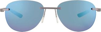 McLaren Blue Mirror Oval Unisex Sunglasses MLMS-85S02 C04 55