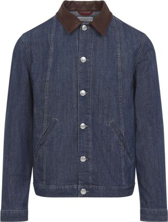 Brunello Cucinelli Denim Jacket - Heren - Spijkerjassen - Blauw - L - Denim - Jassen