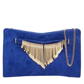 Jimmy Choo London Pre-owned Shoulder Bags, female, Blue, Size: ONE SIZE Pre-owned Fabric clutches