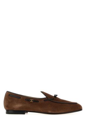 Valentino Garavani Brown Suede Slip-on Loafers