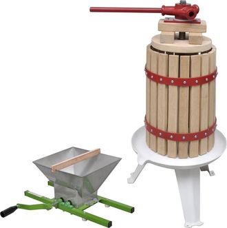vidaXL Conjunto De Prensa Y Trituradora De Frutas Y Vinos 2 Piezas Vidaxl