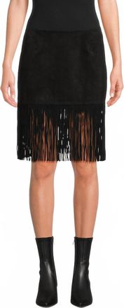 Frame Denim Womens Saddle Skirt In Black Suede