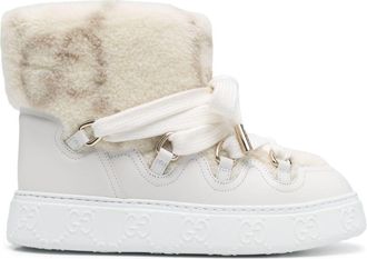 Gucci faux-shearling ankle boots - women - Leather - 39 - Neutrals