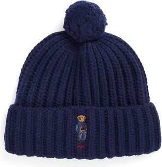 Polo Ralph Lauren Wool Beanie - Dames - Hoeden - Blauw - ONE Size - Wol - Accessoires
