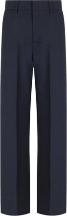 Max Mara Visivo Broeken - Dames - Wijde Broeken - Blauw - M - Wol - Broeken