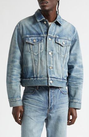 Fear of God Classic Selvedge Denim Trucker Jacket in Vintage Indigo at Nordstrom, Size X-Large