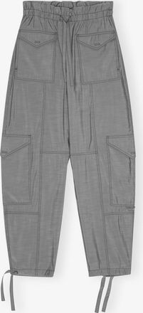 Ganni Frost Gray High Waist Pocket Trousers