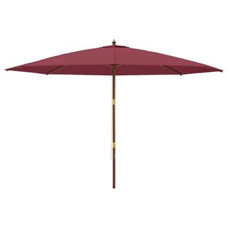 Berkfield Home Durable Garden Parasol with Wooden Pole Bordeaux Red 400x273 cm