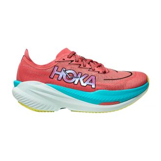Hoka One One Womens Mach X 2 Running Shoes In Grapefruit/electric Coral