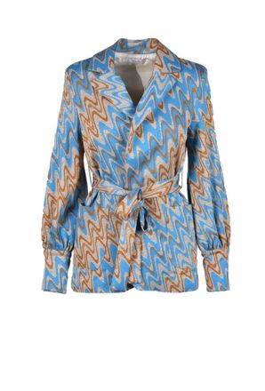Motel Powder Pink Zigzag Viscose-Blend Jacket