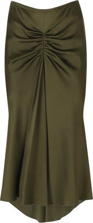 Victoria Beckham Gonna Midi Bela con Dettagli Ruched - - Skirts - Donna - Verde - XS