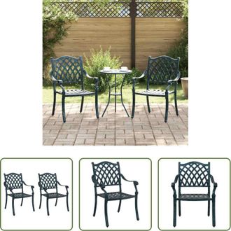 vidaXL Sedia in alluminio - Sedia da Giardino 2 pcs Verde 56 x 55 x 92.5cm Alluminio
