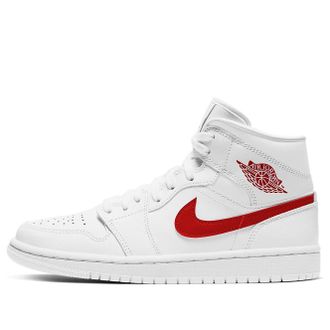 Air Jordan (WMNS) Air Jordan 1 Mid White University Red BQ6472-106