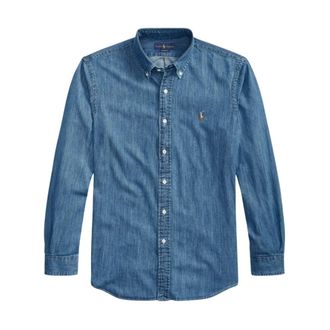 Polo Ralph Lauren Casual Shirts, male, Blue, Size: XL Custom Denim Shirt