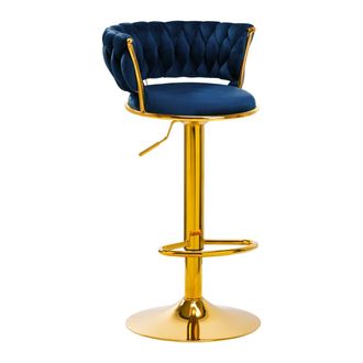 OEM Taburete De Bar Rico Qs-b313a De Terciopelo Azul Marino