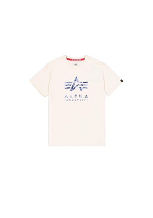 Alpha Industries T-Shirt ALPHA INDUSTRIES Camo Puff Print T-Shirt, Herren, Gr. XXL, weiss (vintage wei&szlig;), Obermaterial: 100% Baumwolle, Shirts T-Shirt