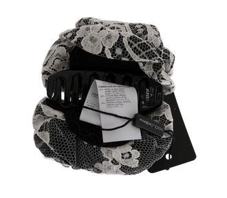 Dolce & Gabbana Womens Floral Lace Crystal Hair Claw Black Cotton Silk Pins Claws & Clips